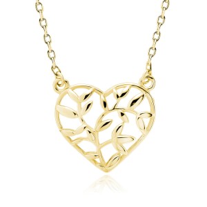 Colier argint placat cu aur galben cu inima DiAmanti Z2047NG-DIA (Argint 925‰ 1,9 g.)